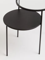 Clear Glass and Black Finish 2 Tier Side Table