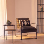 Clear Glass and Black Finish 2 Tier Side Table