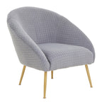 Grey Velvet Statement Chair with Gold Finish Legs
