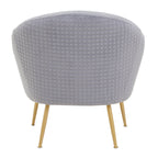 Grey Velvet Statement Chair with Gold Finish Legs