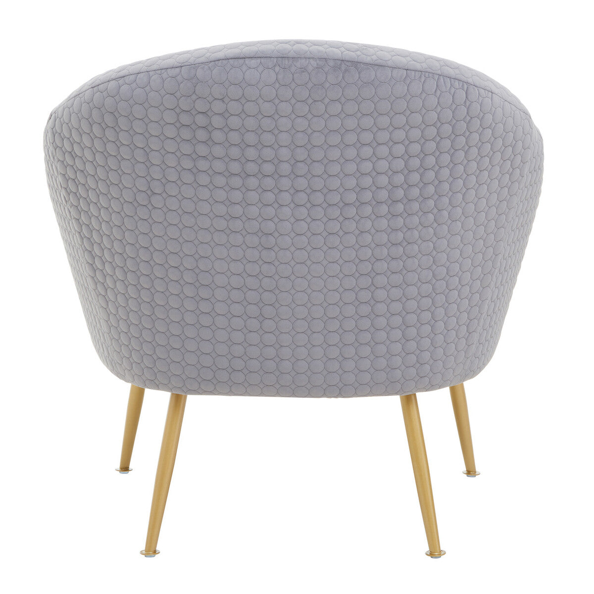 Grey Velvet Statement Chair with Gold Finish Legs