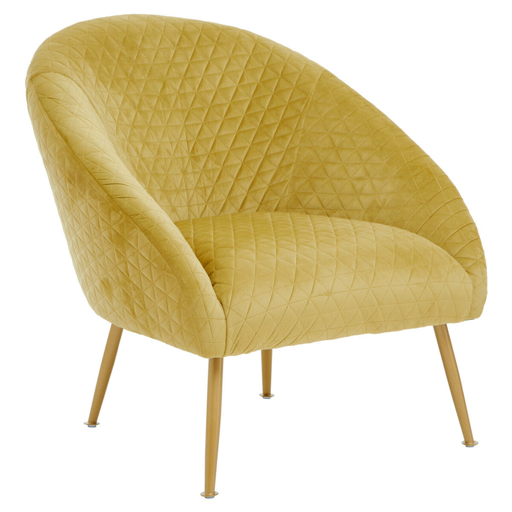 Gold Velvet Occasional Chair with Curved Back