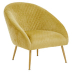 Gold Velvet Occasional Chair with Curved Back