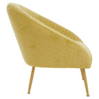 Gold Velvet Occasional Chair with Curved Back