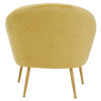 Gold Velvet Occasional Chair with Curved Back