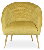 Gold Velvet Occasional Chair with Curved Back