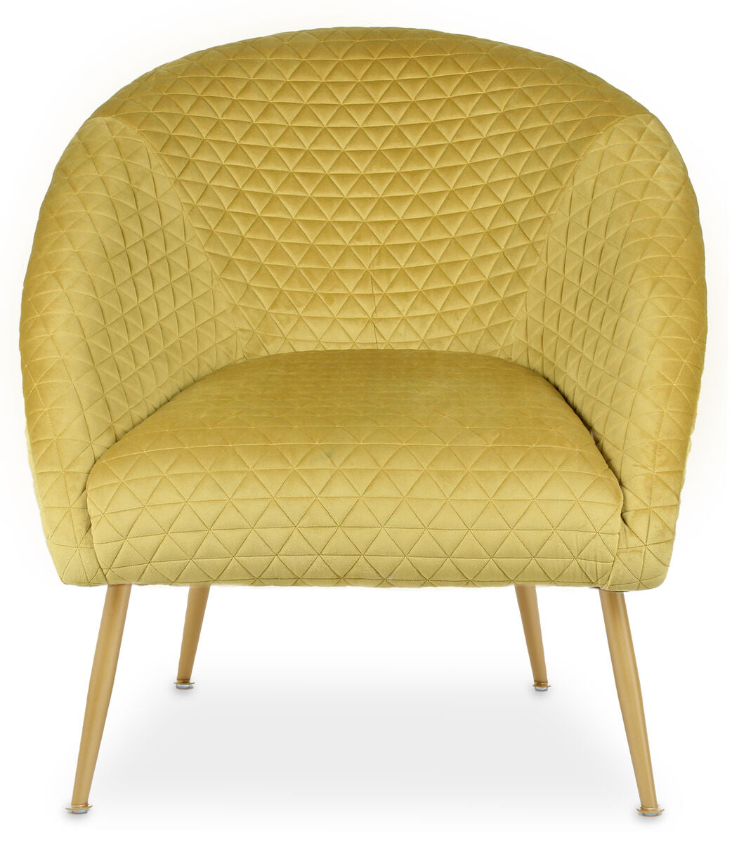 Gold Velvet Occasional Chair with Curved Back