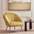 Gold Velvet Occasional Chair with Curved Back