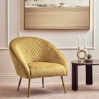 Gold Velvet Occasional Chair with Curved Back