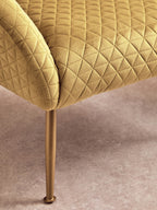 Gold Velvet Occasional Chair with Curved Back