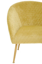 Gold Velvet Occasional Chair with Curved Back