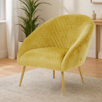 Gold Velvet Occasional Chair with Curved Back