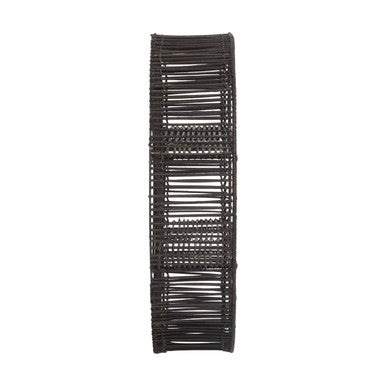 Large Black Rattan Wall Shelf