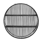 Large Black Rattan Wall Shelf