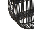 Large Black Rattan Wall Shelf