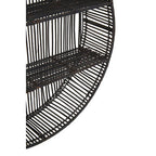 Large Black Rattan Wall Shelf