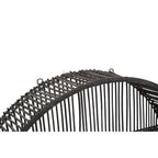 Large Black Rattan Wall Shelf