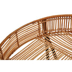 Natural Rattan and Black Metal Set of 2 Side Tables