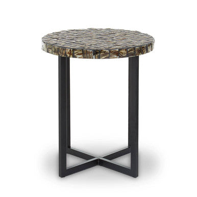 Mother of Pearl Inlay Round Side Table