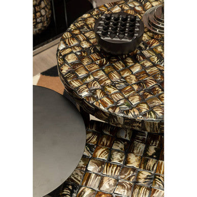 Mother of Pearl Inlay Round Side Table