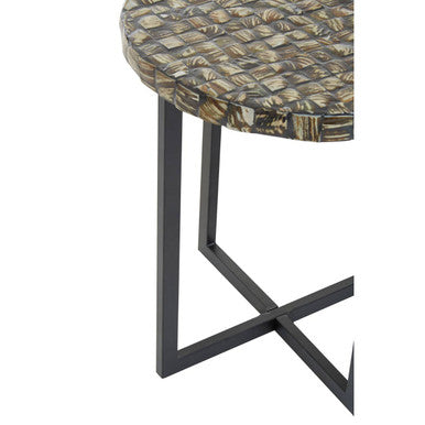 Mother of Pearl Inlay Round Side Table