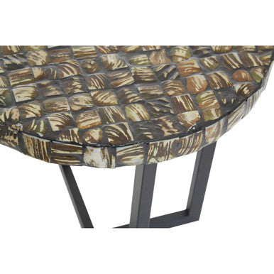 Mother of Pearl Inlay Round Side Table