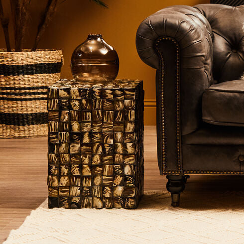 Square Mother of Pearl Side Table