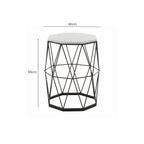 Black Angular Iron Frame Side Table with White Marble Top