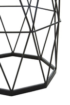 Black Angular Iron Frame Side Table with White Marble Top