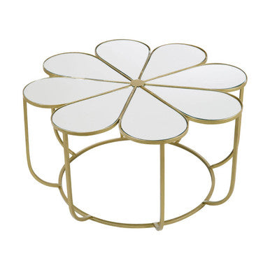 Mirrored Top Petal Design Coffee Table