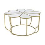 Mirrored Top Petal Design Coffee Table