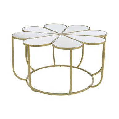 Mirrored Top Petal Design Coffee Table
