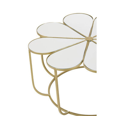 Mirrored Top Petal Design Coffee Table