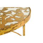 Butterfly Round Coffee Table with Glass Top and Gold Finish