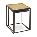 Gold and Silver Set of 2 Nesting Side Tables with Multi-Size Tabletops