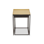 Gold and Silver Set of 2 Nesting Side Tables with Multi-Size Tabletops