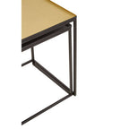 Gold and Silver Set of 2 Nesting Side Tables with Multi-Size Tabletops