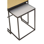 Gold and Silver Set of 2 Nesting Side Tables with Multi-Size Tabletops