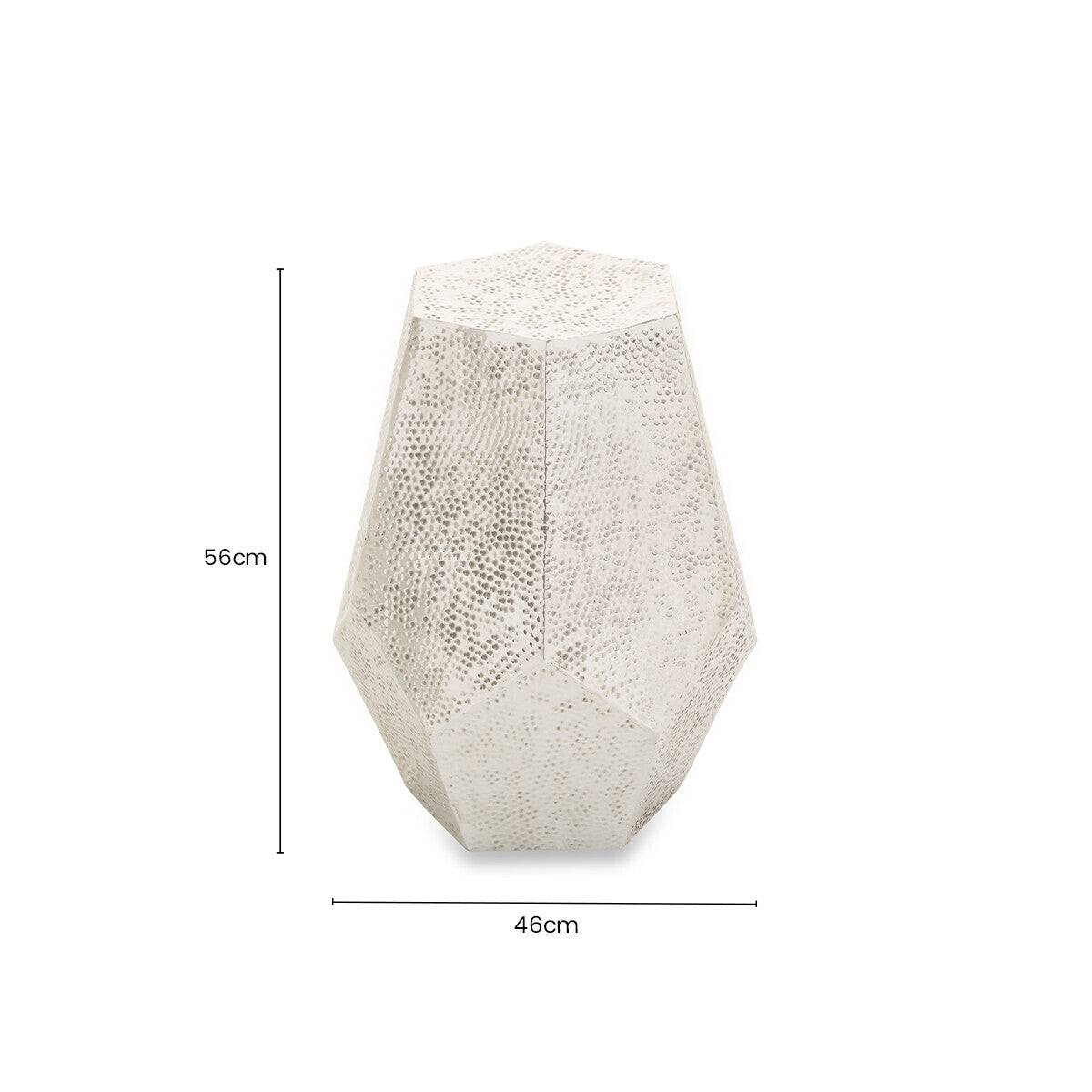 Silver Finish Drum Style Side Table