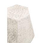 Silver Finish Drum Style Side Table