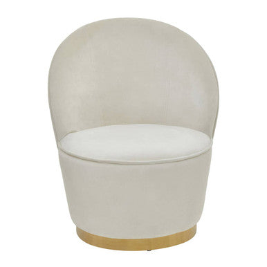 Cream Velvet Gold Base Chair