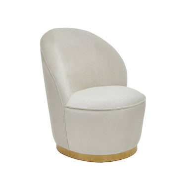 Cream Velvet Gold Base Chair