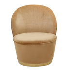 Gold Beige Velvet Chair with Gold Base