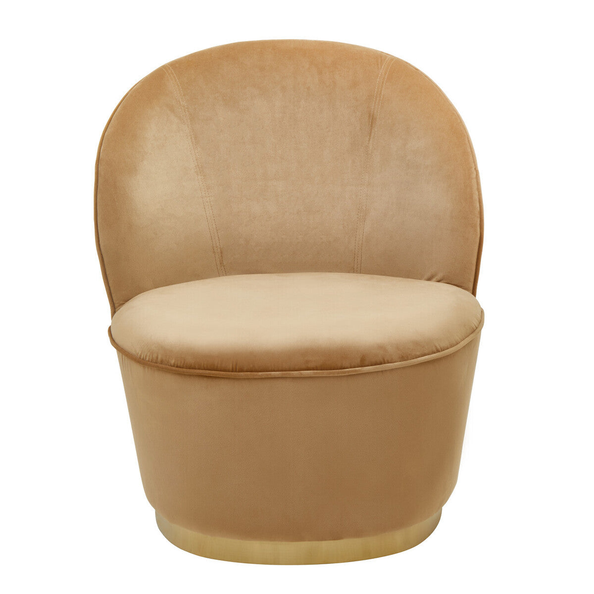Gold Beige Velvet Chair with Gold Base