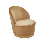 Gold Beige Velvet Chair with Gold Base