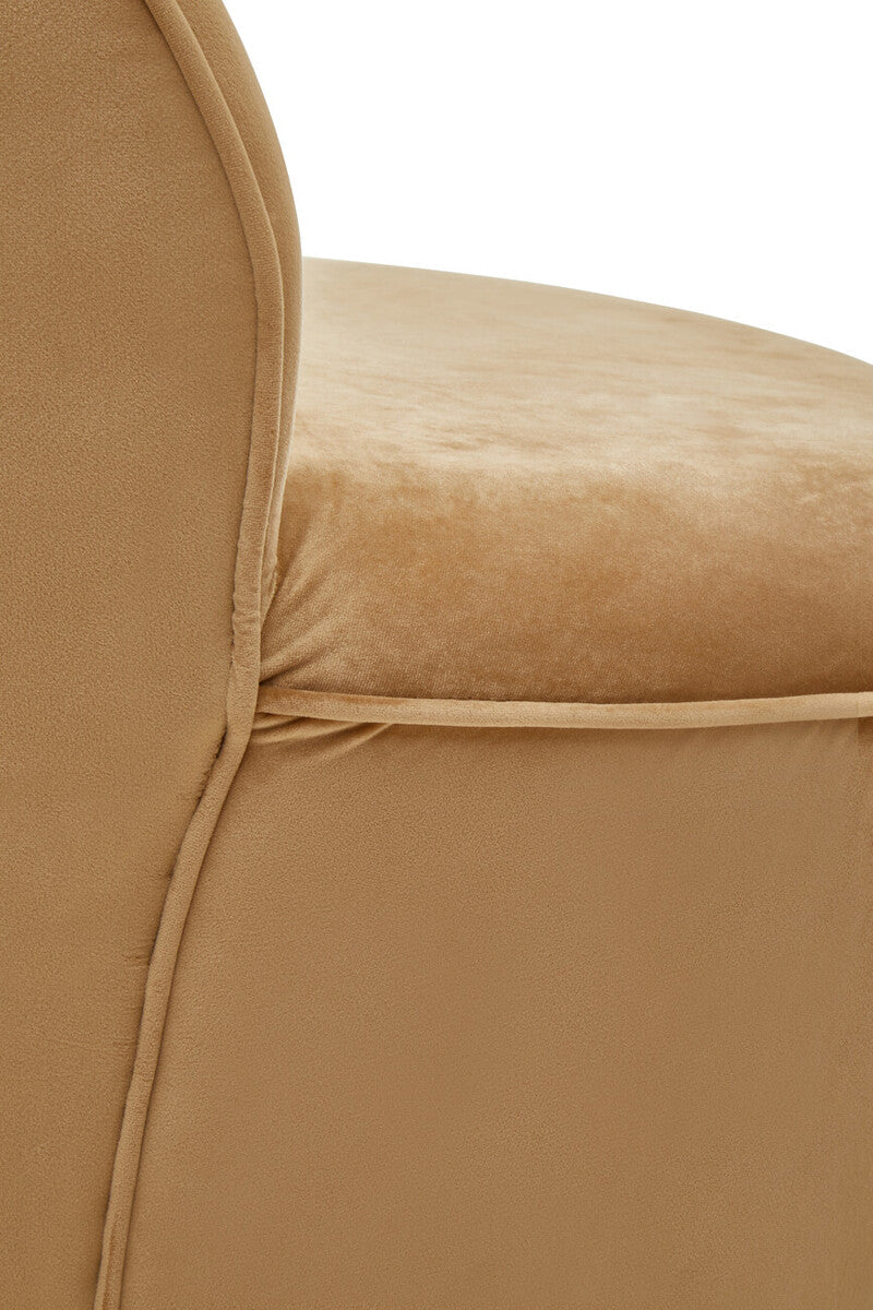 Gold Beige Velvet Chair with Gold Base