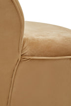 Gold Beige Velvet Chair with Gold Base