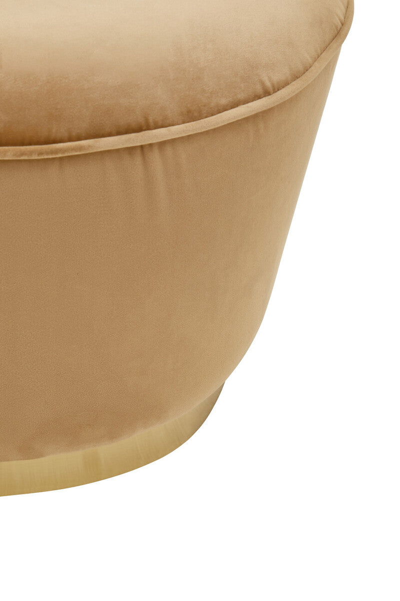 Gold Beige Velvet Chair with Gold Base