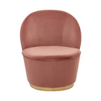 Dusty Pink Velvet Gold Base Chair
