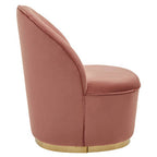 Dusty Pink Velvet Gold Base Chair